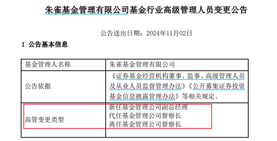 百亿朱雀基金换董事长，为何没发公告？-第2张图片-贵阳人才网