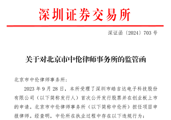 中信证券被监管层书面警示！涉皓吉达IPO项目-第3张图片-贵阳人才网