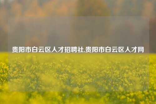 贵阳市白云区人才招聘社,贵阳市白云区人才网