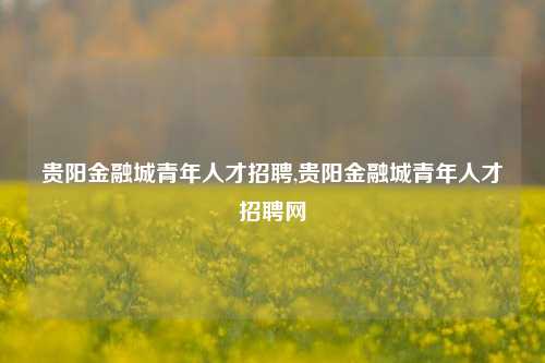 贵阳金融城青年人才招聘,贵阳金融城青年人才招聘网