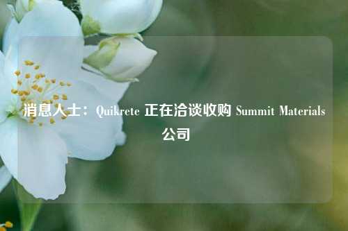 消息人士：Quikrete 正在洽谈收购 Summit Materials 公司-第1张图片-贵阳人才网