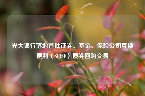 光大银行落地首批证券、基金、保险公司互换便利（SFISF）债券回购交易-第1张图片-贵阳人才网