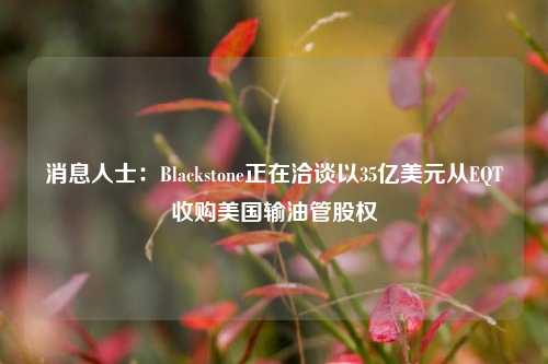 消息人士：Blackstone正在洽谈以35亿美元从EQT收购美国输油管股权-第1张图片-贵阳人才网