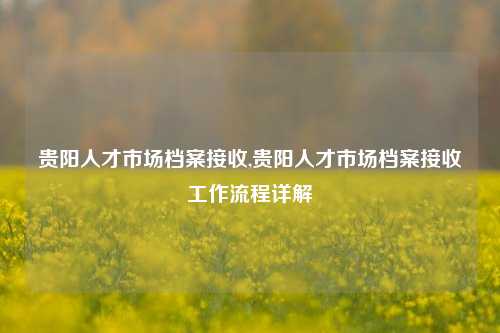 贵阳人才市场档案接收,贵阳人才市场档案接收工作流程详解-第1张图片-贵阳人才网