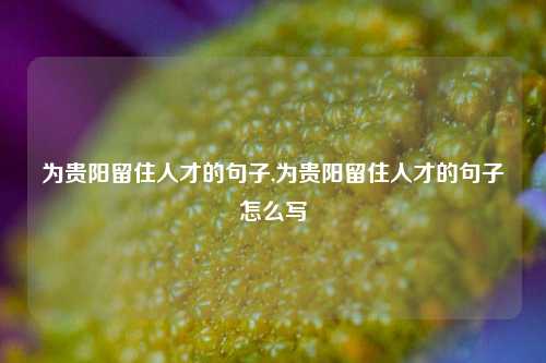 为贵阳留住人才的句子,为贵阳留住人才的句子怎么写-第1张图片-贵阳人才网