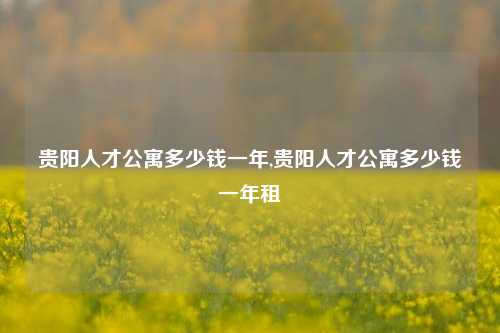 贵阳人才公寓多少钱一年,贵阳人才公寓多少钱一年租-第1张图片-贵阳人才网