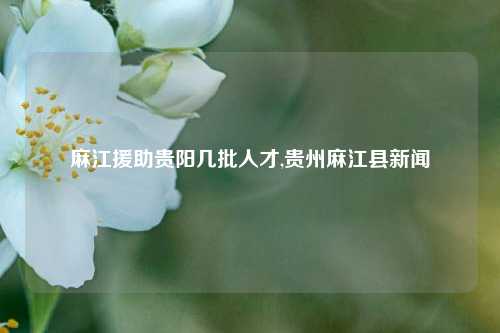 麻江援助贵阳几批人才,贵州麻江县新闻