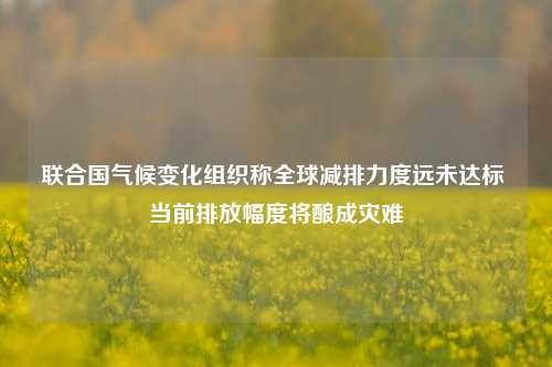 联合国气候变化组织称全球减排力度远未达标 当前排放幅度将酿成灾难-第1张图片-贵阳人才网