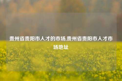 贵州省贵阳市人才的市场,贵州省贵阳市人才市场地址-第1张图片-贵阳人才网