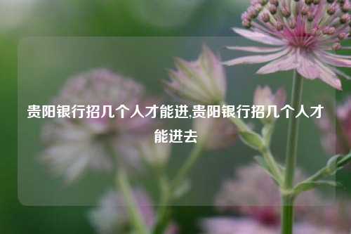 贵阳银行招几个人才能进,贵阳银行招几个人才能进去