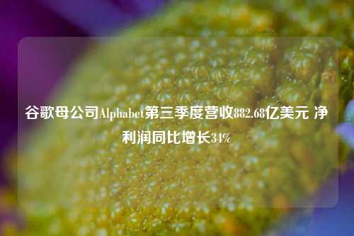 谷歌母公司Alphabet第三季度营收882.68亿美元 净利润同比增长34%