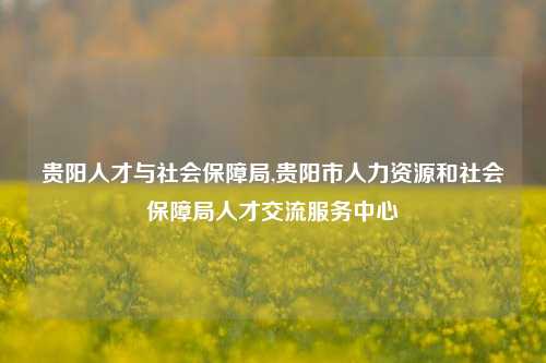 贵阳人才与社会保障局,贵阳市人力资源和社会保障局人才交流服务中心