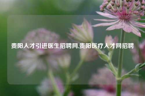 贵阳人才引进医生招聘网,贵阳医疗人才网招聘