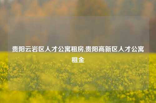 贵阳云岩区人才公寓租房,贵阳高新区人才公寓租金