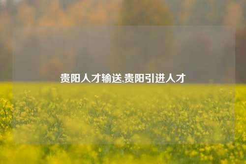 贵阳人才输送,贵阳引进人才