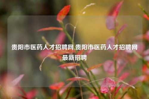 贵阳市医药人才招聘网,贵阳市医药人才招聘网最新招聘