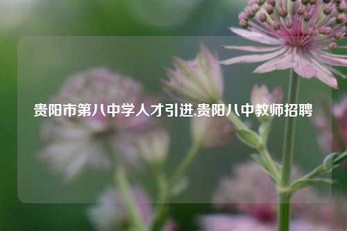 贵阳市第八中学人才引进,贵阳八中教师招聘