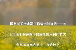 国务院关于金融工作情况的报告——2024年11月5日在第十四届全国人民代表大会常务委员会第十二次会议上-第1张图片-贵阳人才网