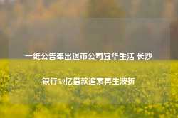 一纸公告牵出退市公司宜华生活 长沙银行5.9亿借款追索再生波折-第1张图片-贵阳人才网