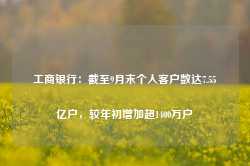 工商银行：截至9月末个人客户数达7.55亿户，较年初增加超1400万户-第1张图片-贵阳人才网