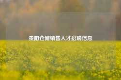 贵阳仓储销售人才招聘信息