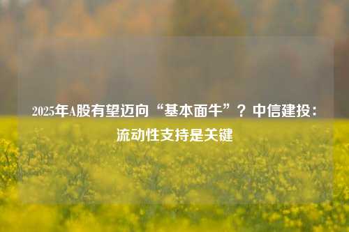 2025年A股有望迈向“基本面牛”？中信建投：流动性支持是关键