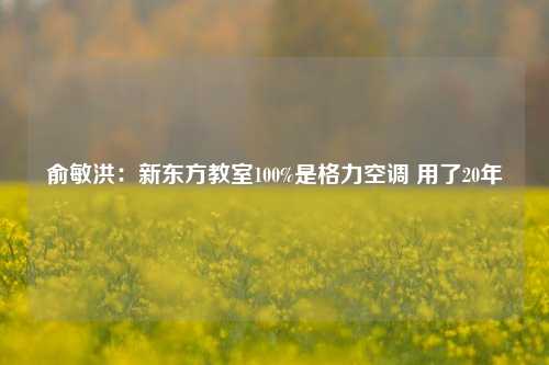 俞敏洪：新东方教室100%是格力空调 用了20年