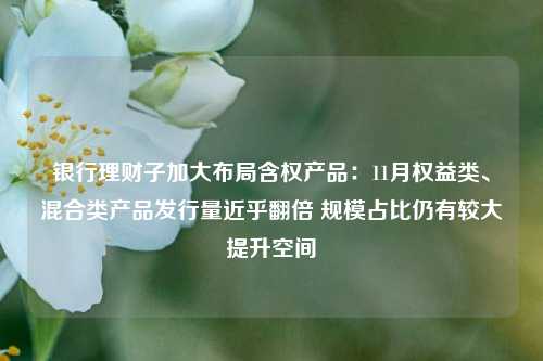 银行理财子加大布局含权产品：11月权益类、混合类产品发行量近乎翻倍 规模占比仍有较大提升空间