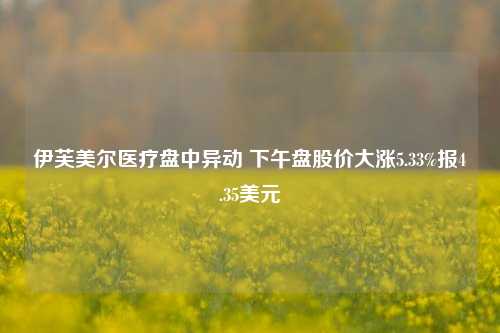 伊芙美尔医疗盘中异动 下午盘股价大涨5.33%报4.35美元